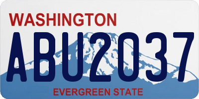 WA license plate ABU2037