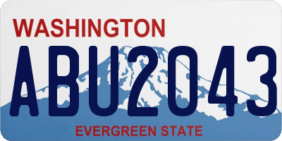 WA license plate ABU2043