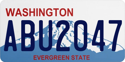 WA license plate ABU2047