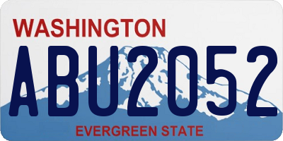 WA license plate ABU2052
