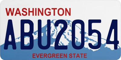 WA license plate ABU2054