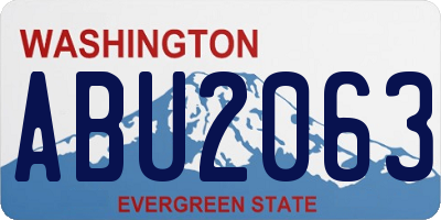 WA license plate ABU2063