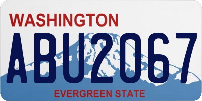 WA license plate ABU2067