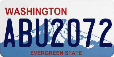 WA license plate ABU2072