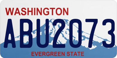 WA license plate ABU2073