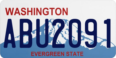 WA license plate ABU2091