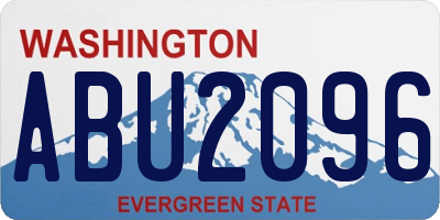 WA license plate ABU2096