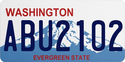 WA license plate ABU2102