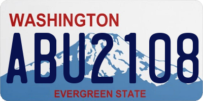 WA license plate ABU2108