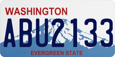 WA license plate ABU2133