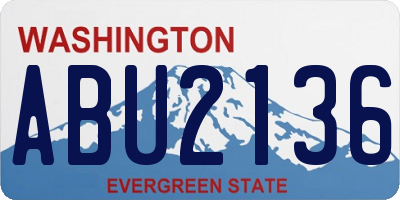 WA license plate ABU2136