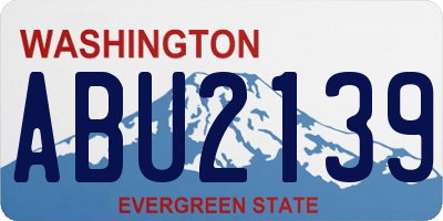 WA license plate ABU2139