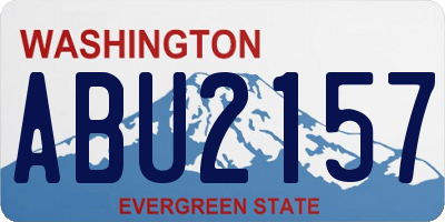 WA license plate ABU2157
