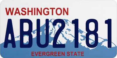 WA license plate ABU2181