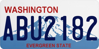 WA license plate ABU2182
