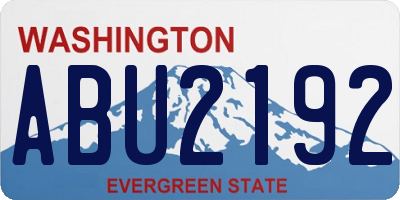 WA license plate ABU2192