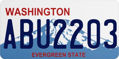 WA license plate ABU2203