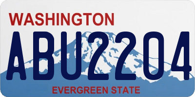 WA license plate ABU2204