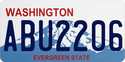 WA license plate ABU2206