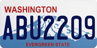 WA license plate ABU2209