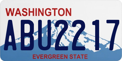 WA license plate ABU2217