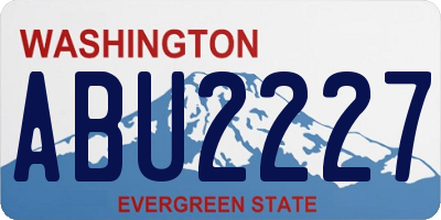 WA license plate ABU2227