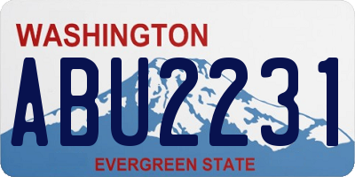 WA license plate ABU2231