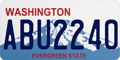 WA license plate ABU2240