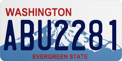 WA license plate ABU2281