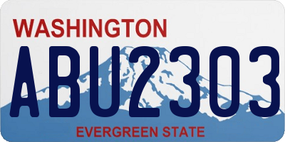 WA license plate ABU2303