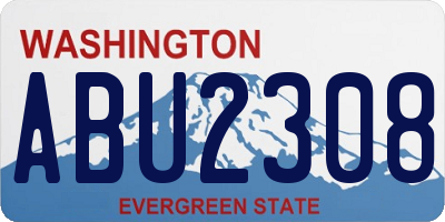 WA license plate ABU2308