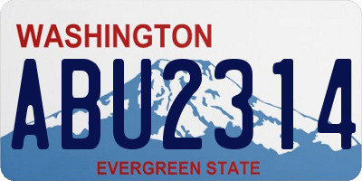 WA license plate ABU2314