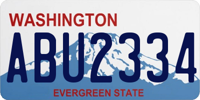 WA license plate ABU2334