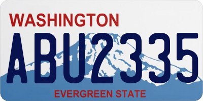 WA license plate ABU2335