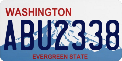 WA license plate ABU2338