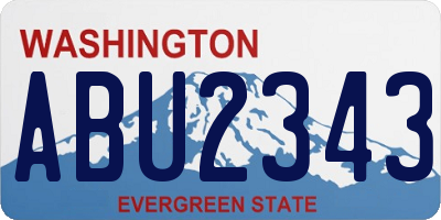WA license plate ABU2343