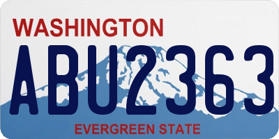 WA license plate ABU2363
