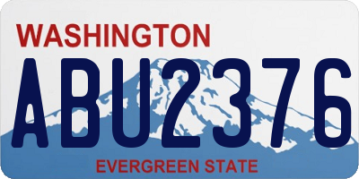 WA license plate ABU2376
