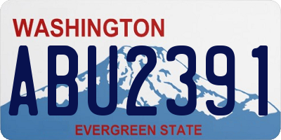 WA license plate ABU2391
