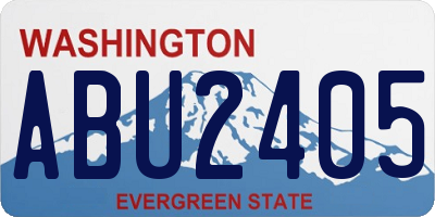 WA license plate ABU2405