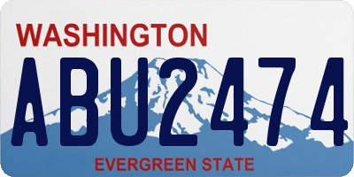 WA license plate ABU2474