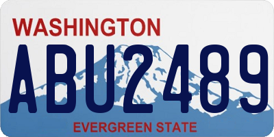 WA license plate ABU2489