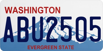 WA license plate ABU2505