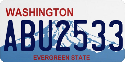 WA license plate ABU2533