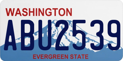 WA license plate ABU2539