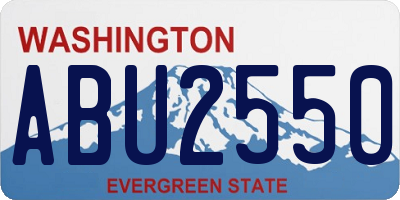 WA license plate ABU2550