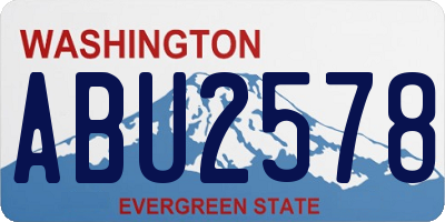 WA license plate ABU2578