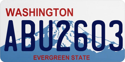 WA license plate ABU2603