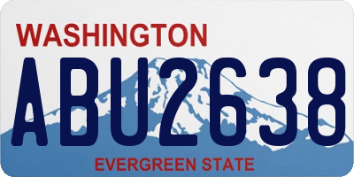 WA license plate ABU2638