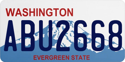 WA license plate ABU2668